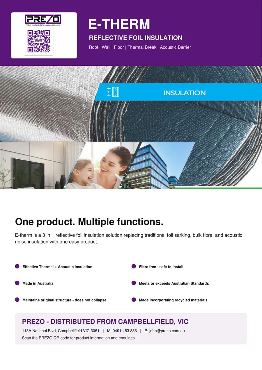 Cover of the PREZO E-Therm Full Brochure 2026