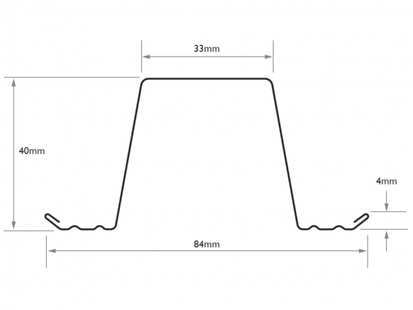 40mm .48BMT Roof Batten TRUECORE® (per 6M Length)